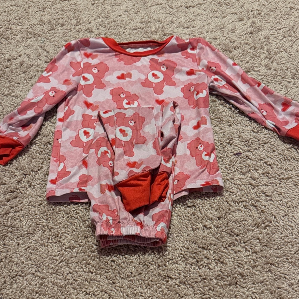 Kids Pink Bear Pajama Set